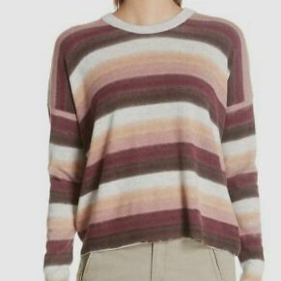 ATM Anthony Thomas Melillo Striped Wool Cashmere Blend Crewneck Sweater - Picture 3 of 7